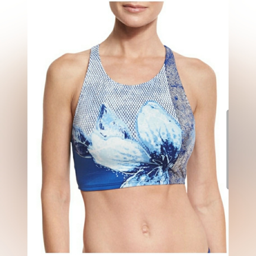New Carmen Marc Valvo White & Blue Bikini